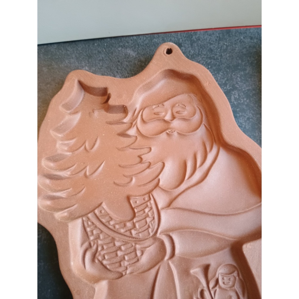 Vintage Longaberger Pottery Cookie Mold 1991 Kris Kringle Christmas Santa Cutter